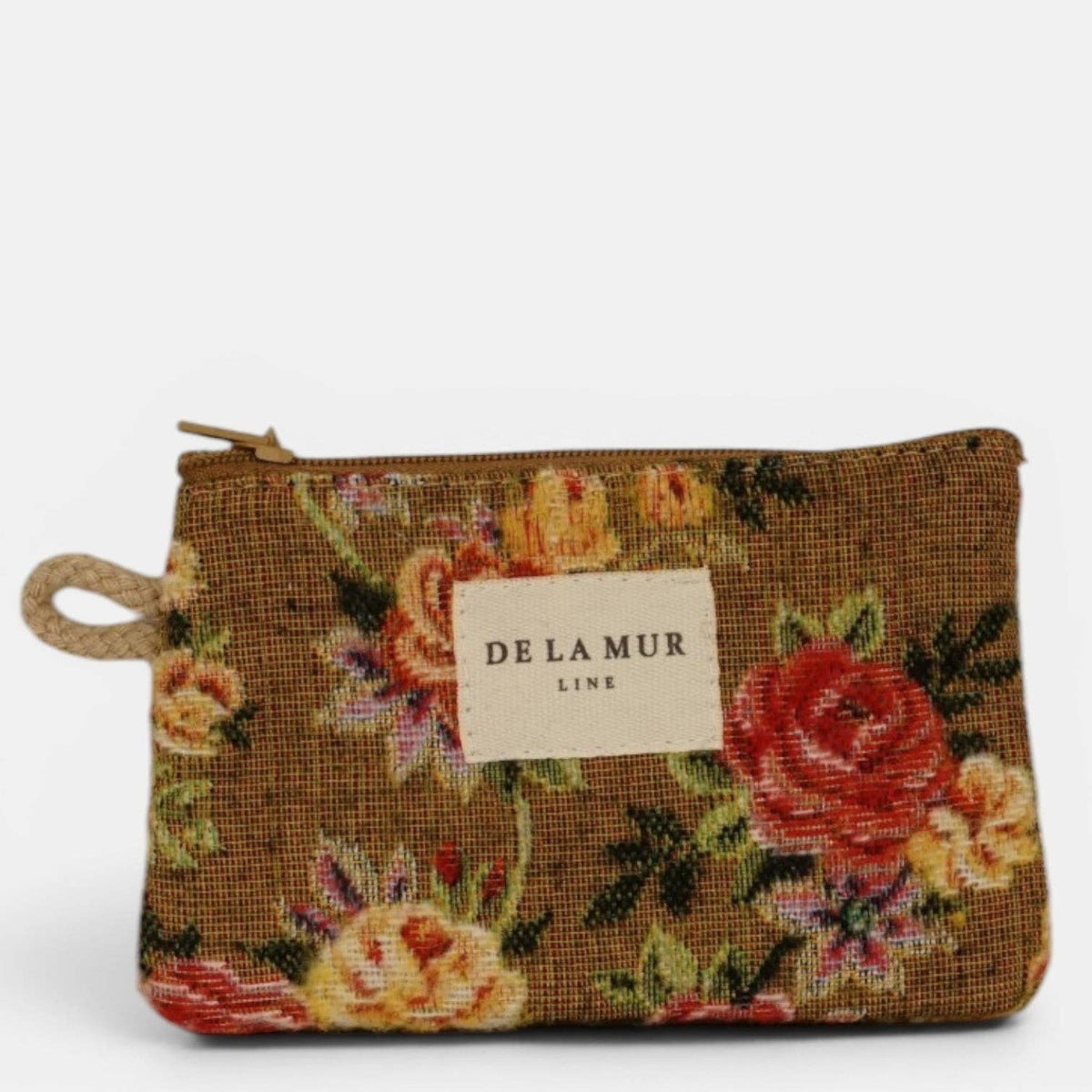 Esme Floral Jacquard Coin Purse – Mustard & Red
