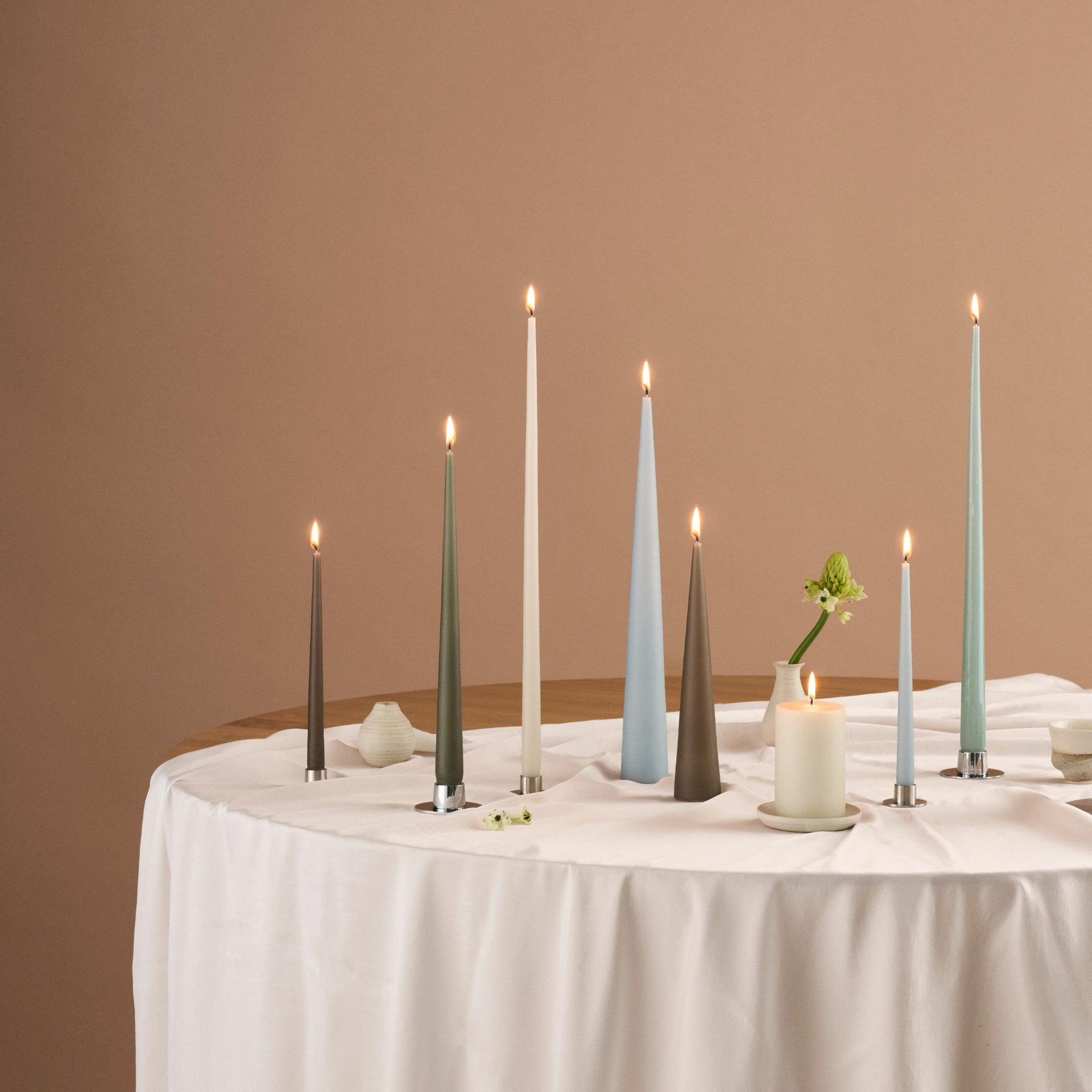 Ester & Erik Taper Candle Pair - Caviar