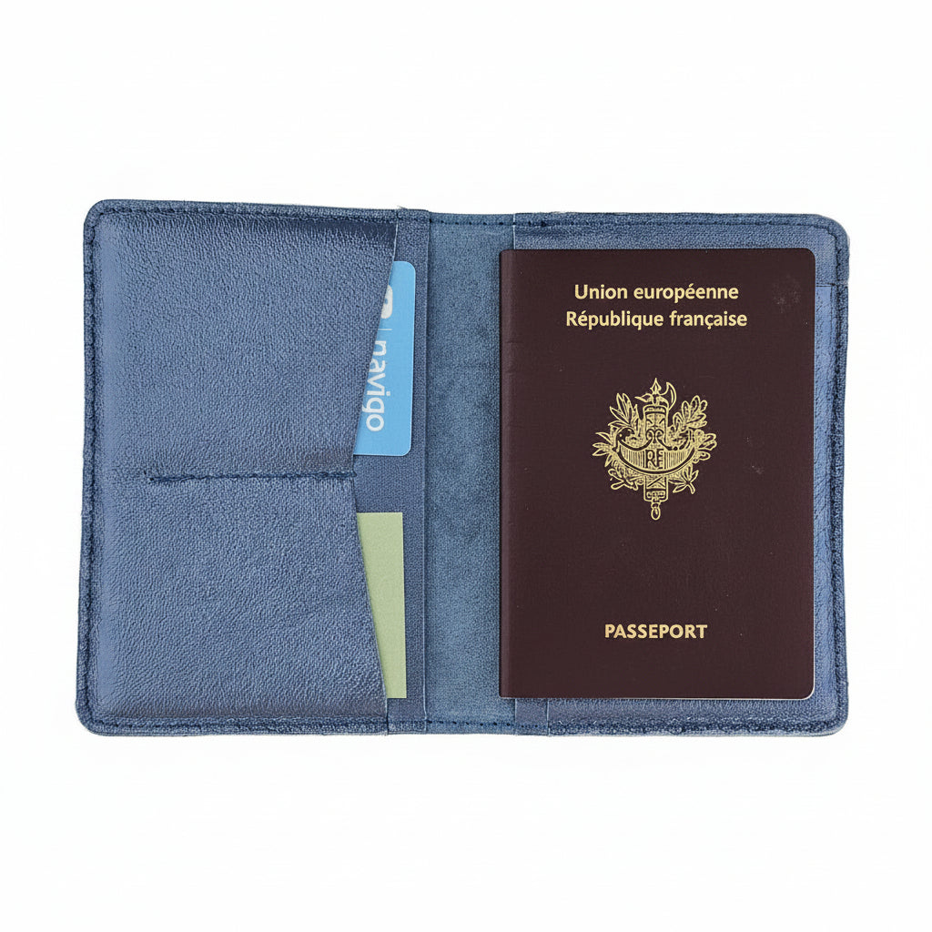 Leather Passport Holder - Dark Leo
