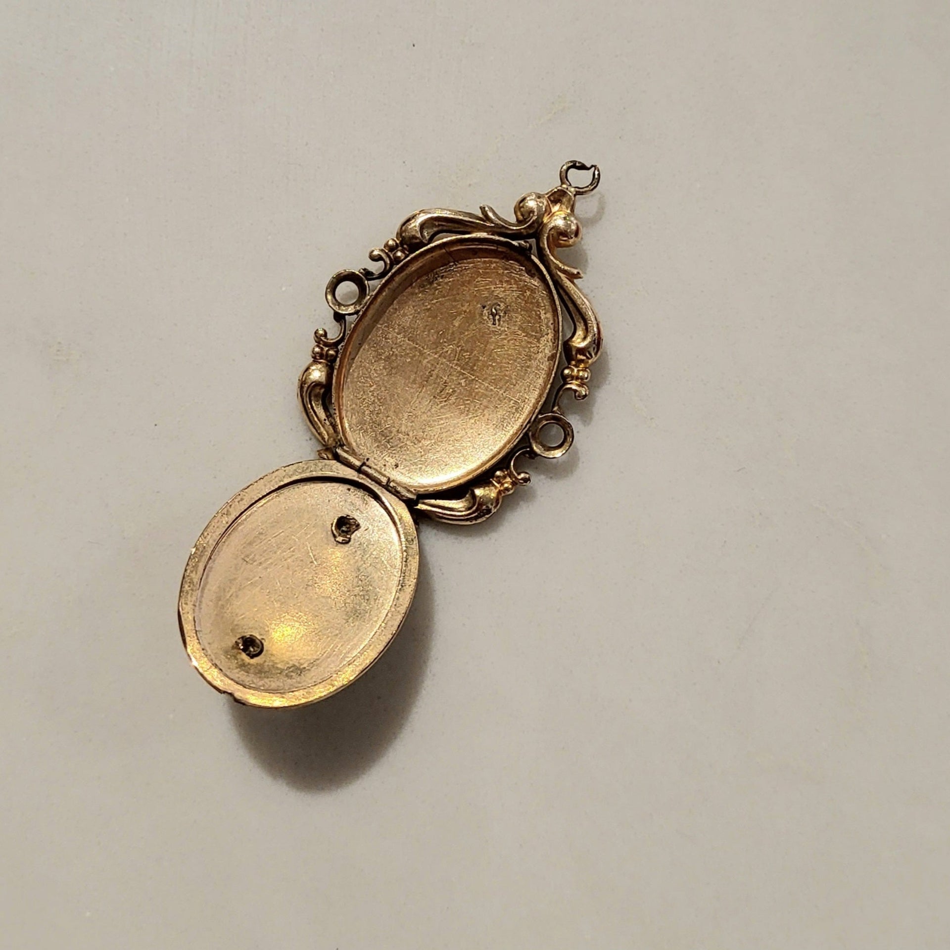 Antique Art Nouveau Thistle Locket - from Paris