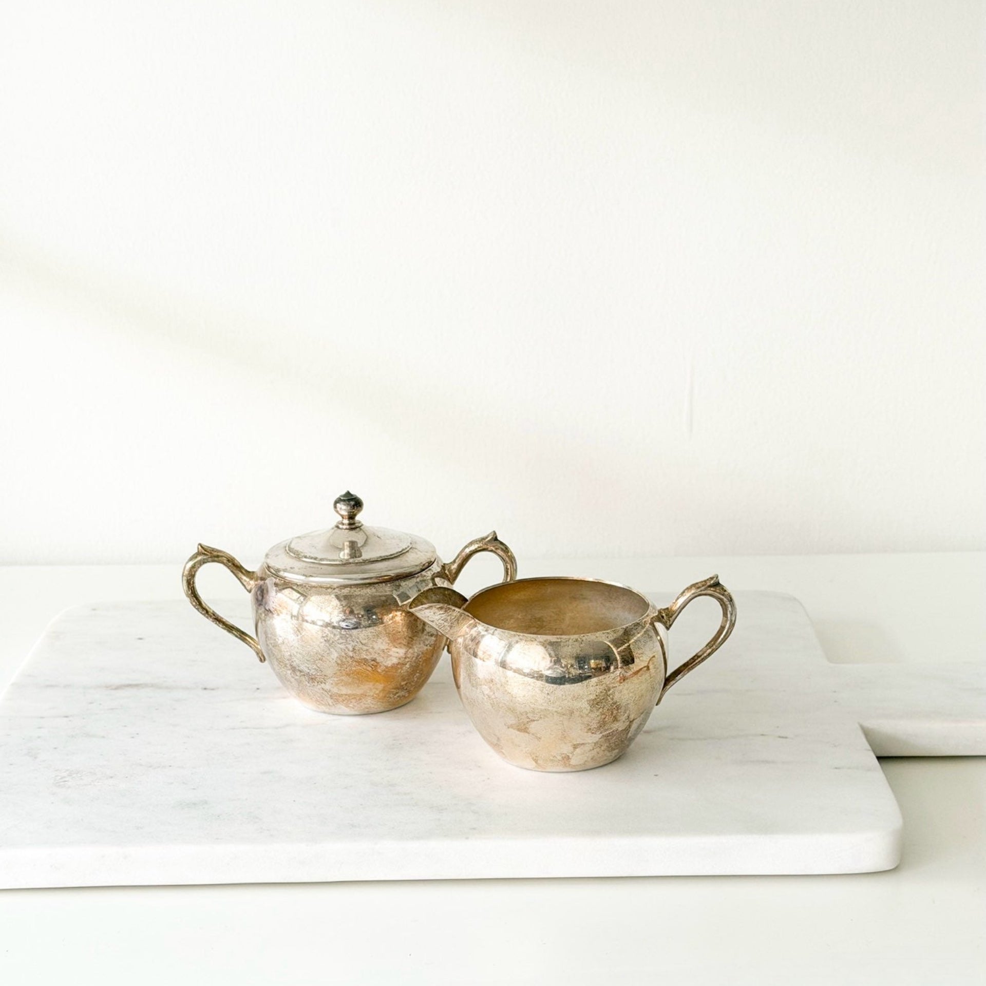 Silver Plated Cream and Sugar Set - from Paris