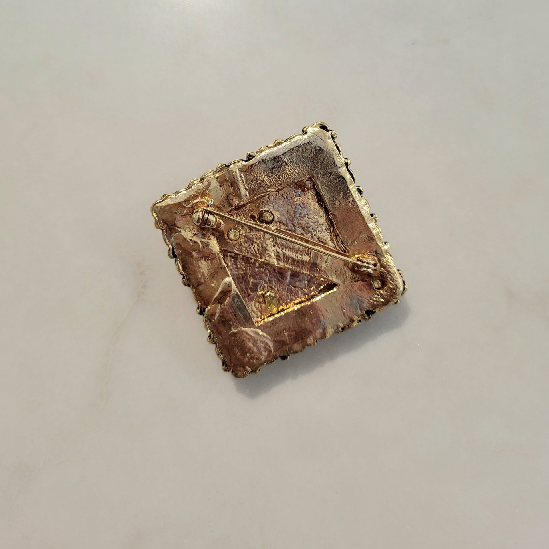 Vintage Square Moon Brooch - from Paris