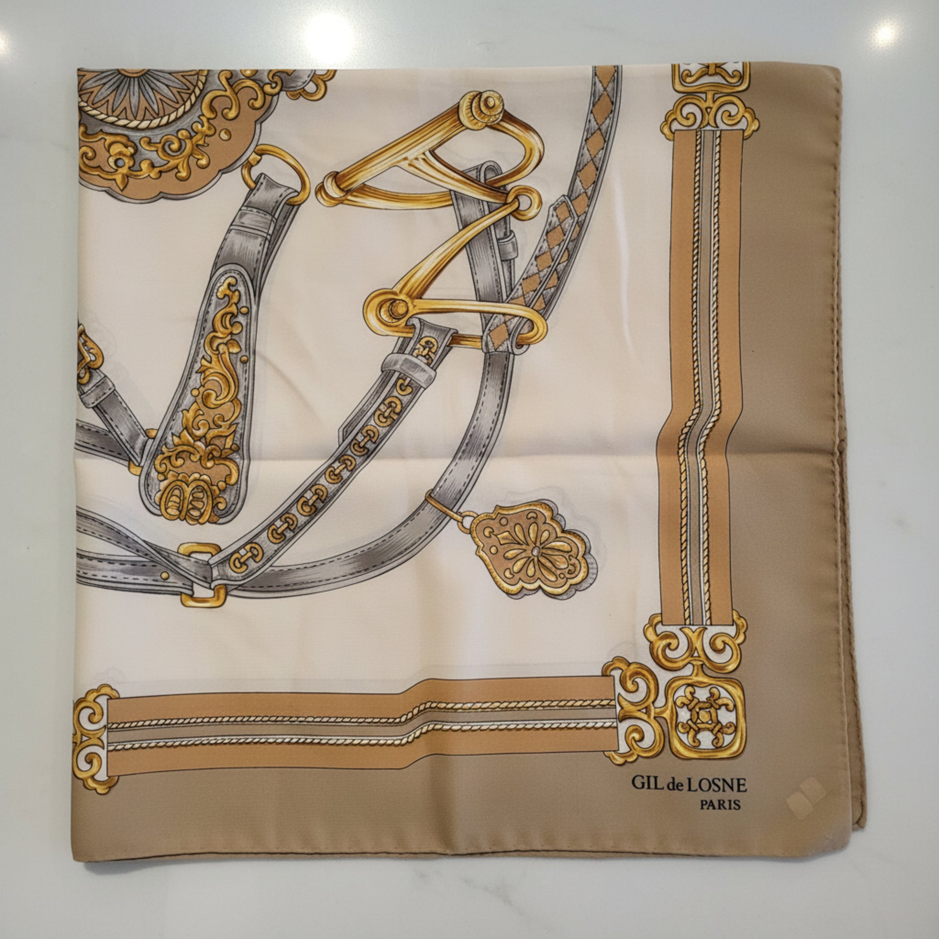 Vintage Gil de Losne Silk Scarf - from Paris