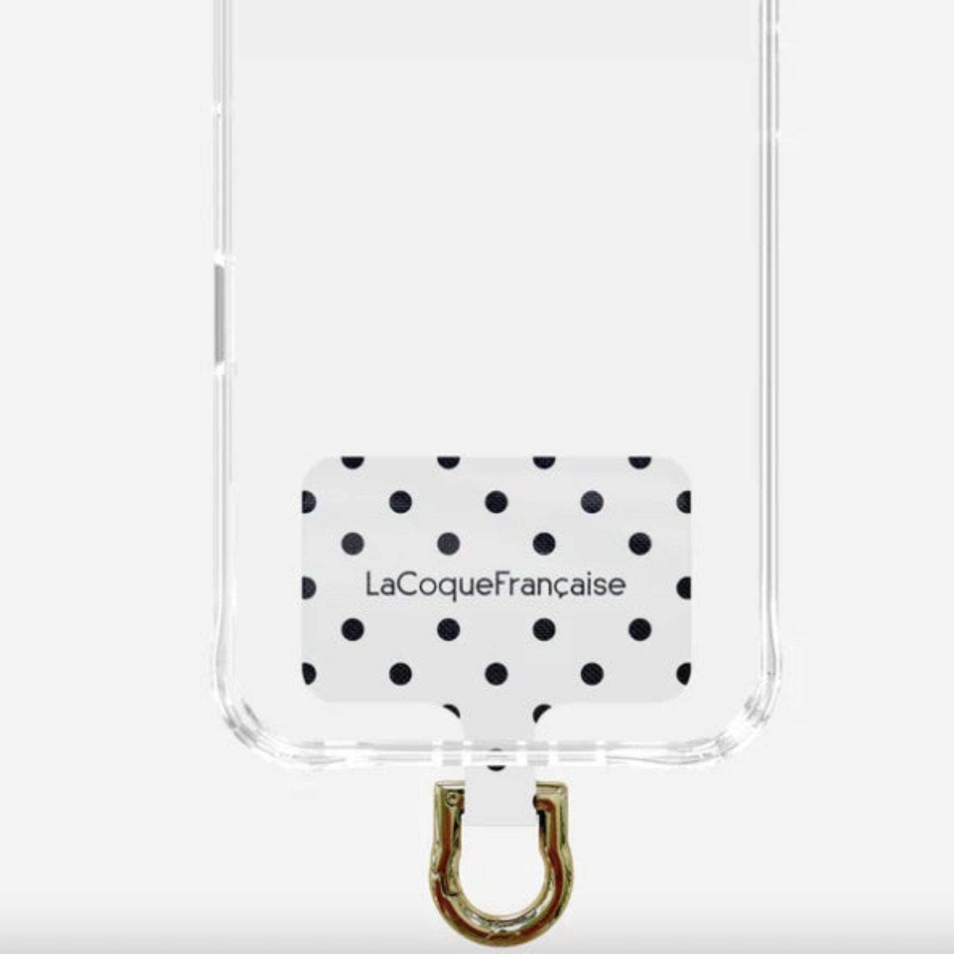 La Coque Francaise Universal Phone Chain Adapter - White/Black Polka Dot