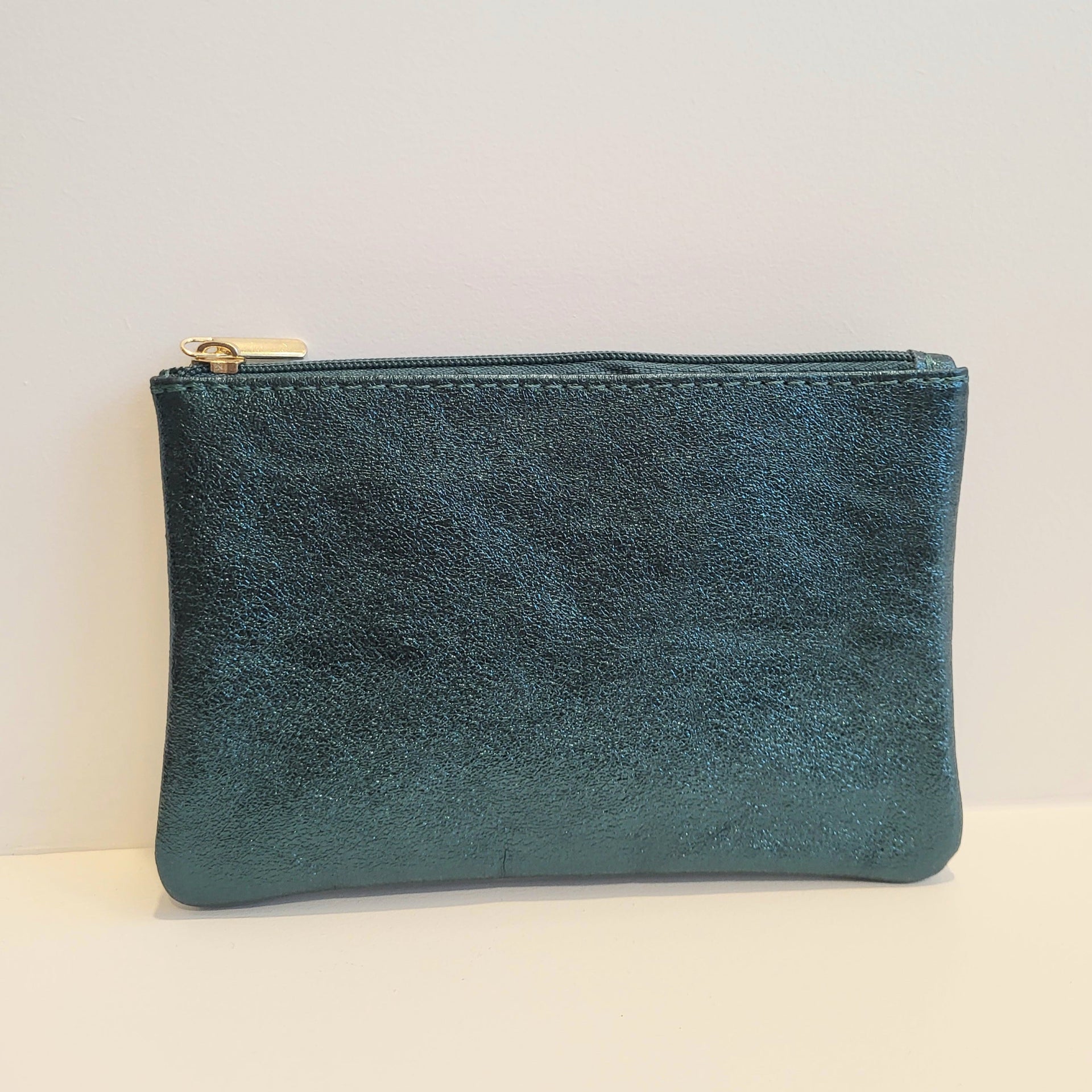 Royal Marais Leather Pouch With Zip - Duck Blue